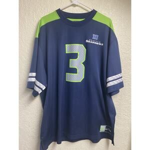 RUSSELL WILSON #3 SEATTLE SEAHAWKS Majestic Mens NFL Jersey Shirt Size Xl